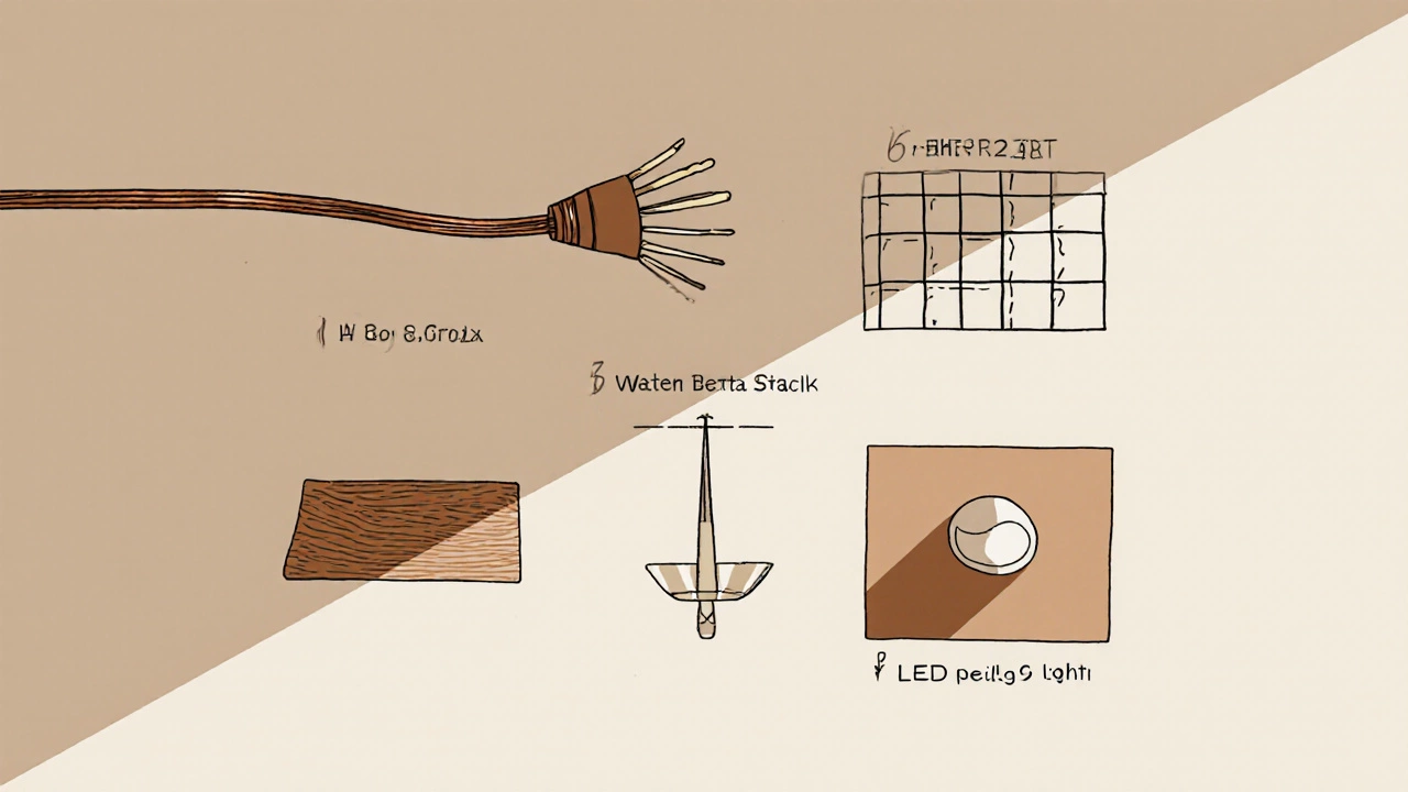 Иллюстрация ключевых элементов бюджетного евроремонта однушки с указанием стоимости в 870 тысяч рублей.
