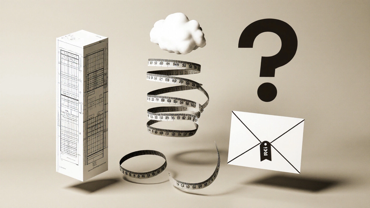 Четыре абстрактные формы, символизирующие разные виды смет в строительстве.