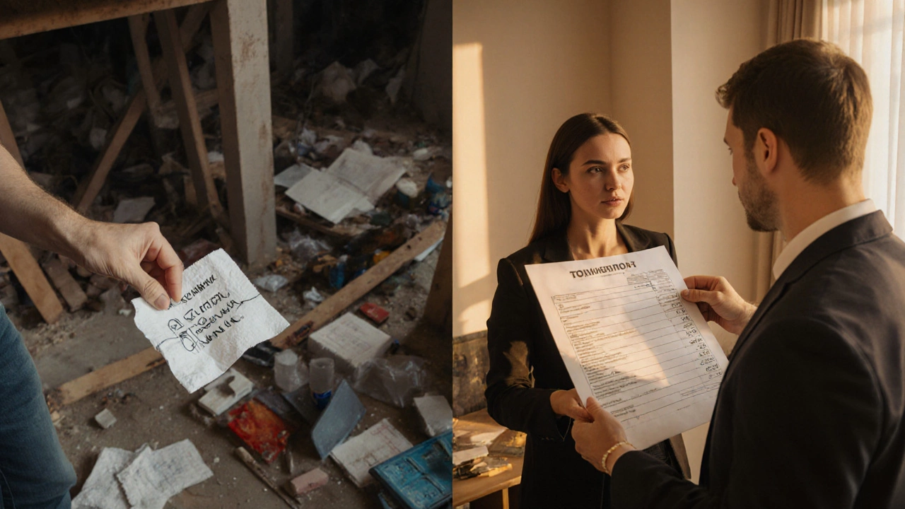 Сравнение хаотичного и упорядоченного процесса составления сметы в ремонте квартиры.