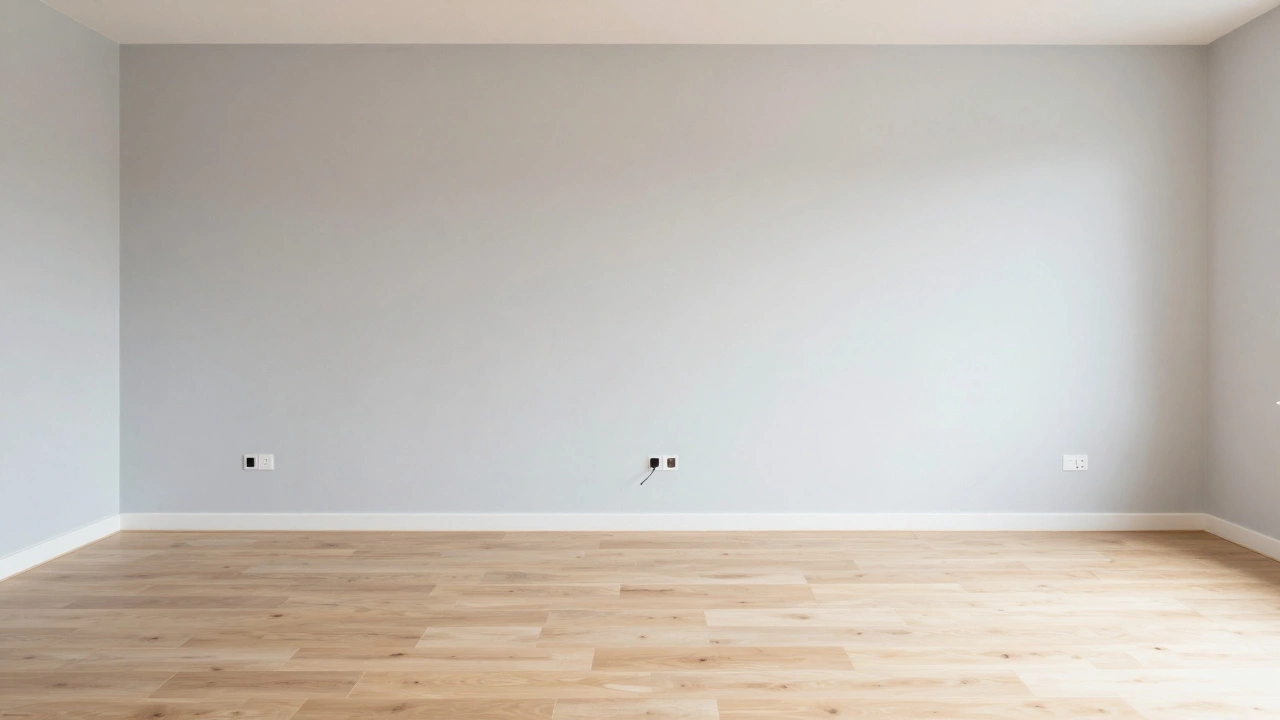 Финальный этап ремонта: светлые стены и новый ламинат в комнате
