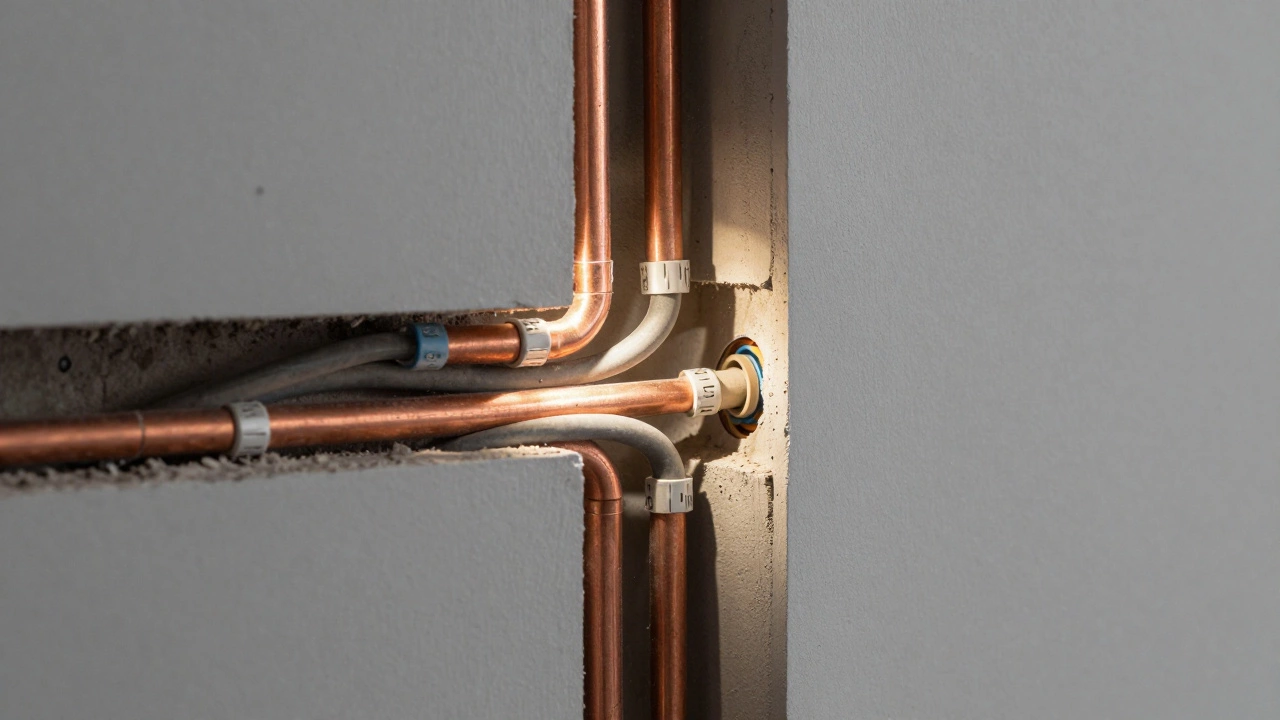 Качественная электропроводка и сантехнические трубы внутри стены при ремонте