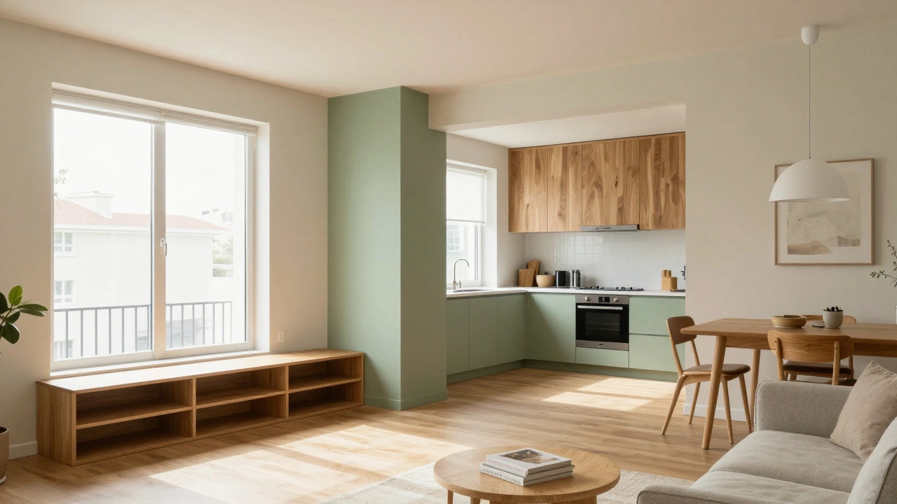 Светлая и эргономичная маленькая студия с продуманным зонированием и хранением